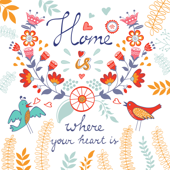 Home is where the heart is concept card